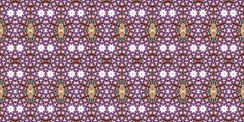Seamless kaleidoscope pattern. The texture of the woven pattern. Endless pattern