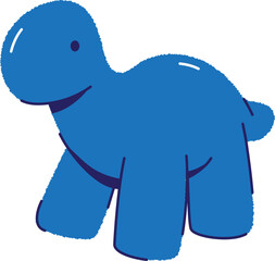 Cartoon Blue Dinosaur Character Illustration