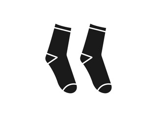 socks icon from clothes collection. Socks outline icon. Side view. Christmas holiday stocking for presents glyph style.  Black icons isolated on white background.