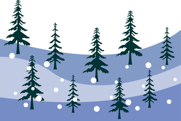 Winter landscape illustration