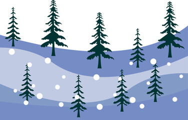 Winter landscape illustration