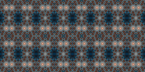 Fototapeta premium Seamless kaleidoscope pattern. The texture of the woven pattern. Endless pattern