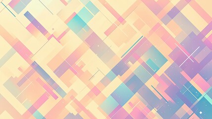 Abstract Background with Pastel Colored Geometric Shapes