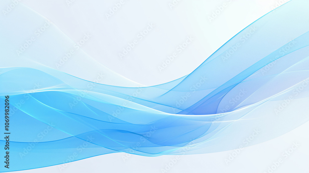Poster a soft, flowing abstract design in shades of blue, creating a calming and serene visual effect again