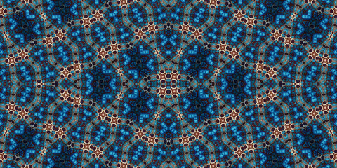 Seamless kaleidoscope pattern. The texture of the woven pattern. Endless pattern
