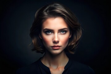 Naklejka premium A smooth, matte black background with a slight glow effect around the edges, offering a mysterious and captivating visual.