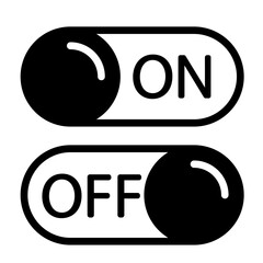 On and off icon vector. Switch illustration sign. Toggle symbol. Slider logo.