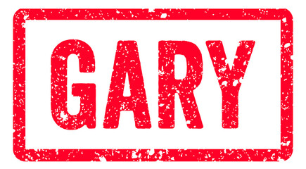 Gary Stamp Transparent Seal, Red Grunge Gary Word Rubber Stamp Seal USA City Name Typography Signboard Text Effect