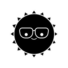 Funny sun icon vector. Smiling sun illustration sign. Sun symbol or logo.