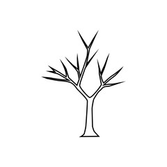 Bare tree icon vector. Tree illustration sign. Autumn symbol or logo.