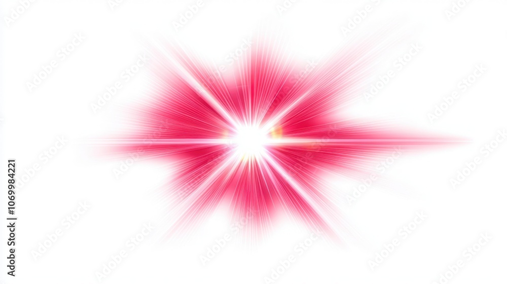 Poster bright red burst white isolate background dynamic visual effects.