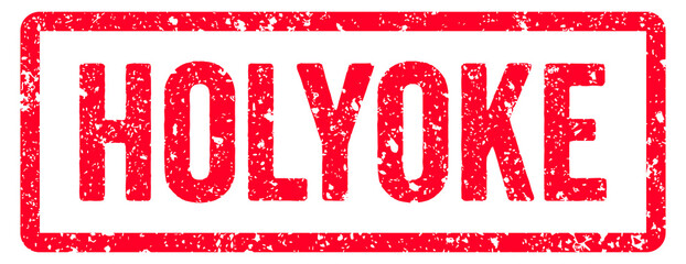 Holyoke Stamp Transparent Seal, Red Grunge Holyoke Word Rubber Stamp Seal USA City Name Typography Signboard Text Effect