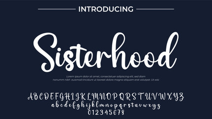 Sisterhood Font Stylish brush painted an uppercase vector letters, alphabet, typeface