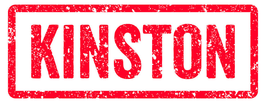 Kinston Stamp Transparent Seal, Red Grunge Kinston Word Rubber Stamp Seal USA City Name Typography Signboard Text Effect