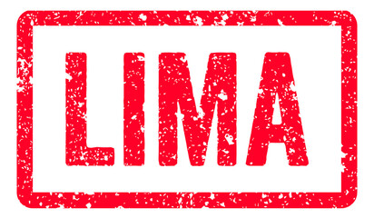 Lima Stamp Transparent Seal, Red Grunge Lima Word Rubber Stamp Seal USA City Name Typography Signboard Text Effect
