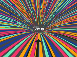 Fototapeta premium Vector colorful arrows symbolizing teamwork.