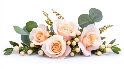 Soft Pastel Floral Arrangement in Watercolor Style