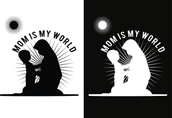 Mom is my world t shirt design and graphics