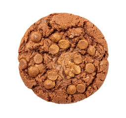 Chocolate chip cookie isolated on white background