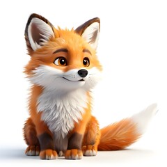 Fototapeta premium A beautiful cute animal for children story concept on a white background
