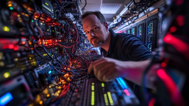 Technician in a Data Center