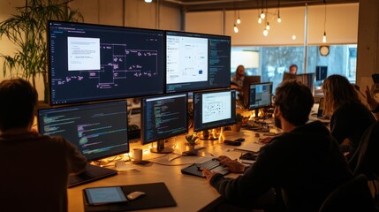 Teamwork in a Modern Tech Office