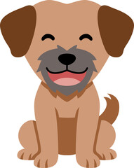 Cartoon character smiling dog for design.