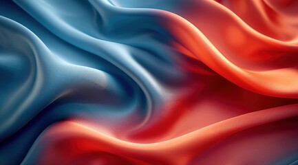 Obraz premium Abstract bright blue red soft fabric wavy folds. 
