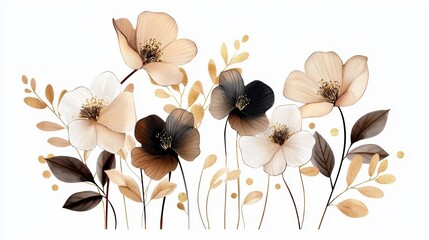 Delicate Watercolor Floral Illustration with Soft Tones