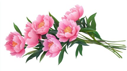Obraz premium Beautiful Peony Watercolor Illustration