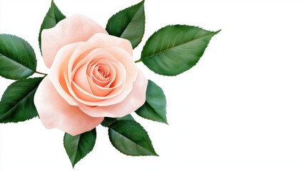 Fototapeta premium Delicate Pink Rose Watercolor Illustration