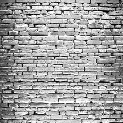 black and white old brick wall surface