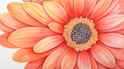 Close-Up Watercolor Painting of a Flower Petal