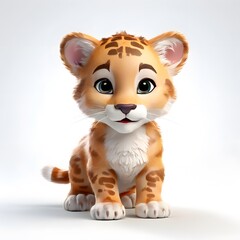 Fototapeta premium A beautiful cute animal for children story concept on a white background