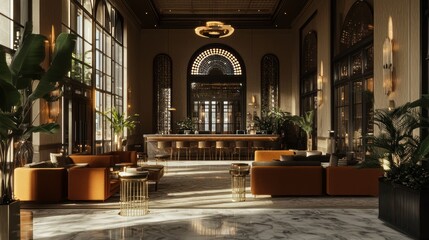 Obraz premium Luxury Hotel Lobby Interior Design