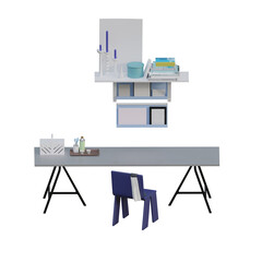 3D Renders - Office Table with Frames