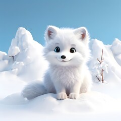 A beautiful cute animal for children story concept on a white background