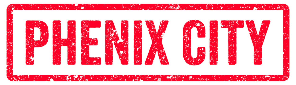 Phenix City Stamp Transparent Seal, Red Grunge Phenix City Word Rubber Stamp Seal USA City Name Typography Signboard Text Effect