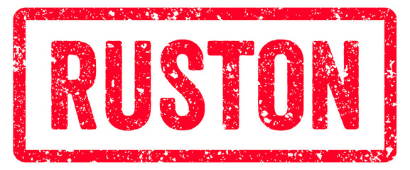 Ruston Stamp Transparent Seal, Red Grunge Ruston Word Rubber Stamp Seal USA City Name Typography Signboard Text Effect