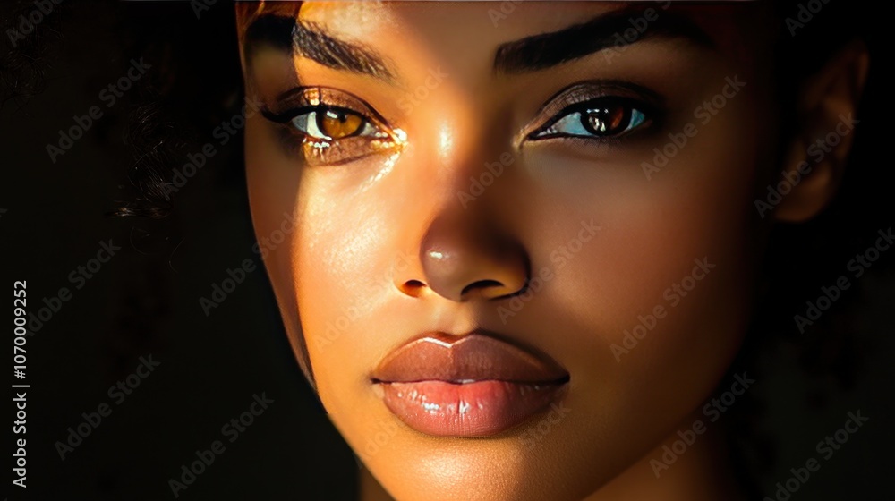 Poster a portrait using split lighting technique. the light shines on only one half of the face, while the 