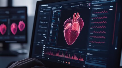 Cutting edge AI powered dashboard that provides comprehensive tracking and analysis of heart health data enabling innovative cardiology and health monitoring solutions for improved diagnosis