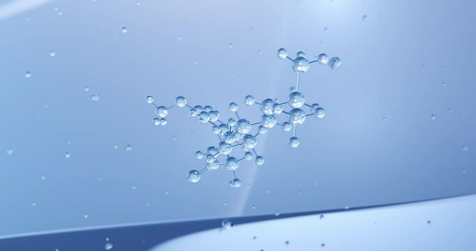 Capsaicin rotating molecular structure, 3d model of molecule, capsaicinoids, looped video