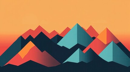Captivating abstract graphic featuring mountain peaks and valleys symbolizing the dynamic fluctuations of interest rates in the financial landscape  This contemporary