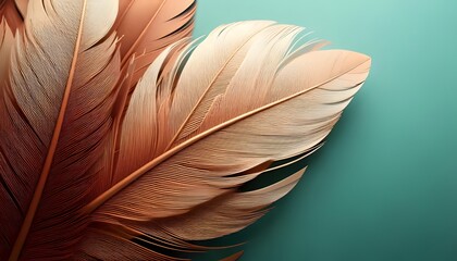 Close-up view of feathers Intricate patterns with natural tones.