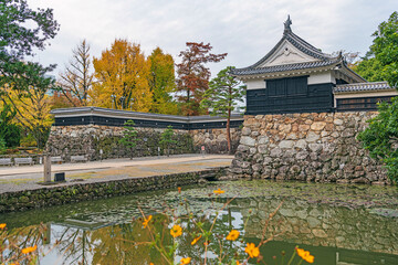 高知城 追手門の秋景色