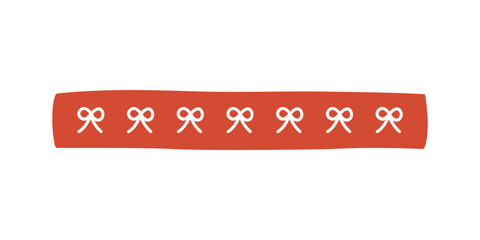 Cute ribbon label tape. Planner, organizer, reminder, note concepts. Flat decorative minimal vector design isolated illustration.