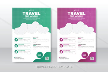 Vacation travel brochure flyer design template, travel flyer template design