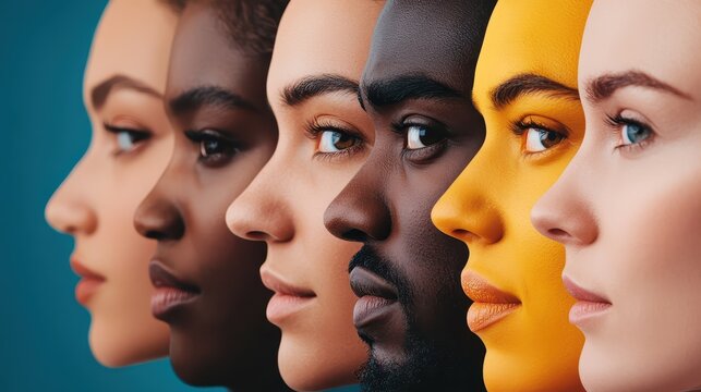 Collage of diverse ethnic and cultural faces coming together in a of unity diversity and human connection  Celebrating the richness of a multicultural society