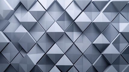 Obraz premium Geometric pattern of interlocking gray triangles creating a modern, dynamic visual effect.