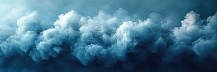 Fototapeta premium Soft blue clouds drift through the sky, creating a serene atmosphere during early morning, evoking a feeling of calm and tranquility